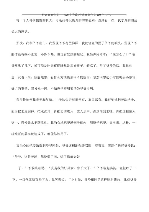 什么真好作文600字