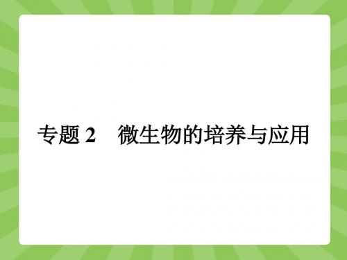 高二生物人教版选修1课件2.1微生物的培养与应用