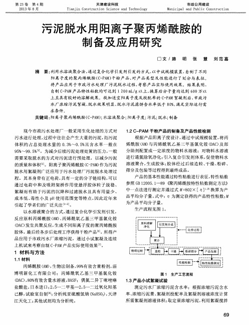 污泥脱水用阳离子聚丙烯酰胺的制备及应用研究