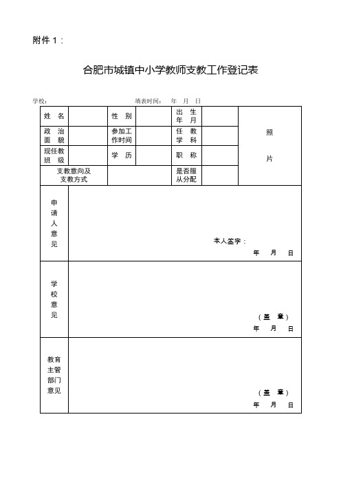 (完整word版)支教工作登记表