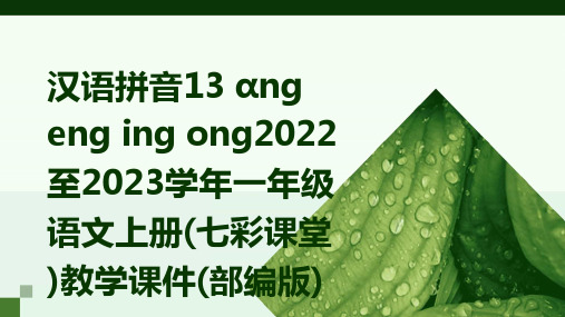 汉语拼音13+ɑng+eng+ing+ong2022至2023学年一年级语文上册(七彩课堂)教学课件