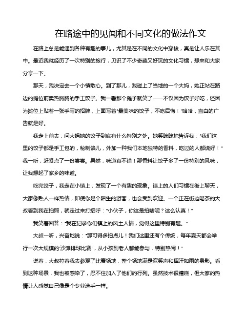 在路途中的见闻和不同文化的做法作文