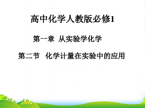 人教版高中化学必修一第一章第二节化学计量在实验中的应用 课件(共12张PPT)