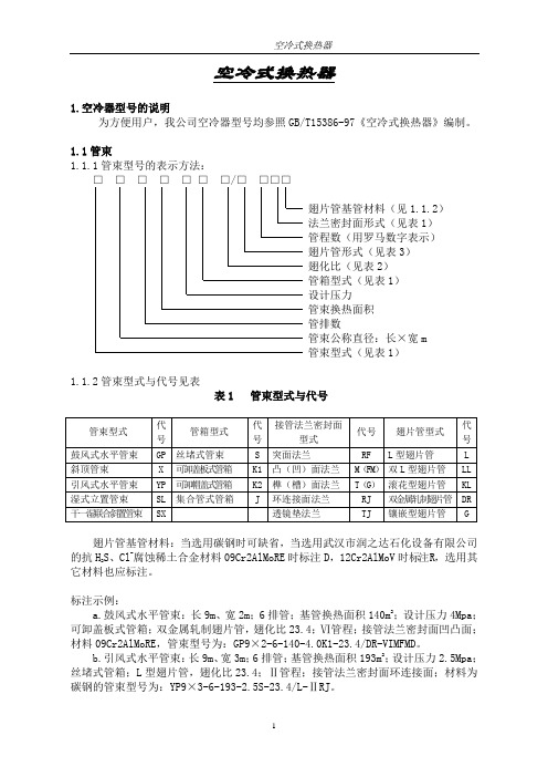 空冷器型号