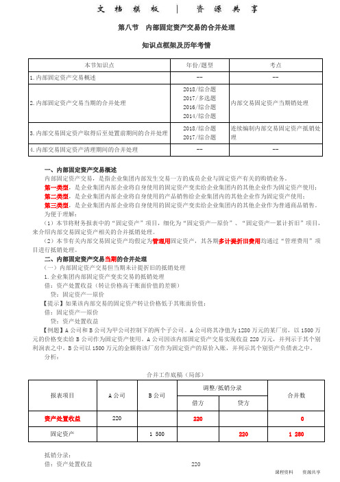 课程资料：第158讲_内部固定资产交易的合并处理,内部无形资产交易的合并处理