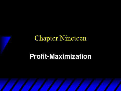 Ch19Profit-Maximization(中级微观经济学-清华大学,钟笑寒)