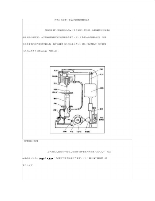 各类洛氏硬度计表盘读数的原理和方法