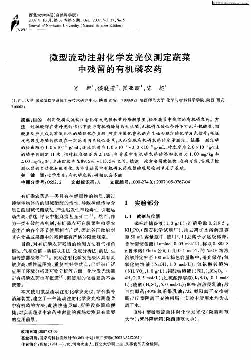 微型流动注射化学发光仪测定蔬菜中残留的有机磷农药