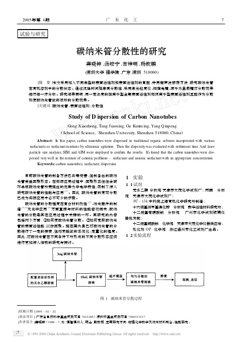 碳纳米管分散性的研究