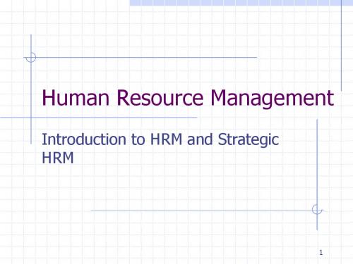 Introduction to HRM