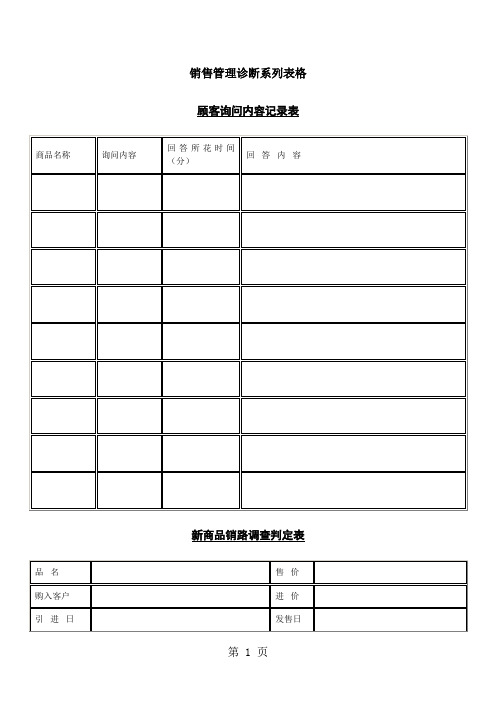 销售管理诊断系列表格(doc格式)23页