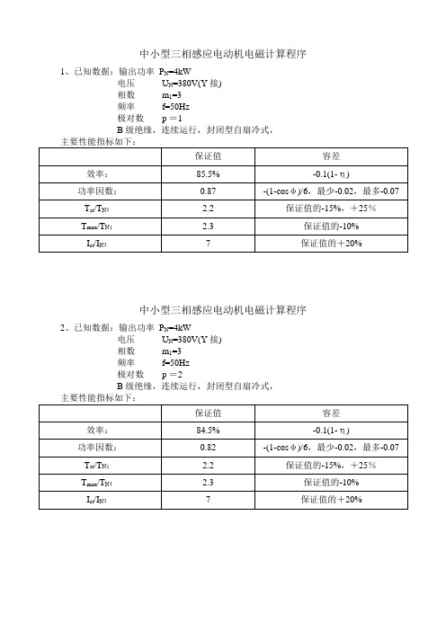 中小型三相感应电动机电磁计算程序.