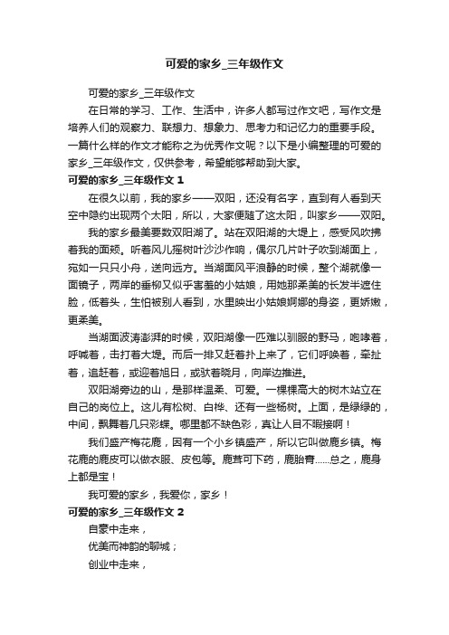 可爱的家乡_三年级作文