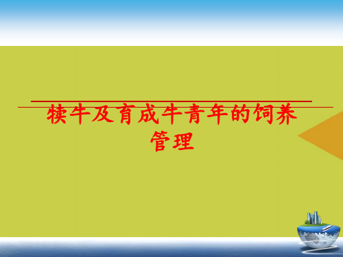 [优选]犊牛及育成牛青年的饲养管理PPT资料