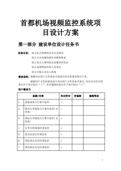 首都机场视频监控系统项目设计方案