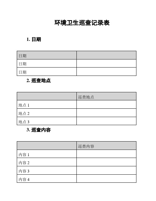 环境卫生巡查记录表