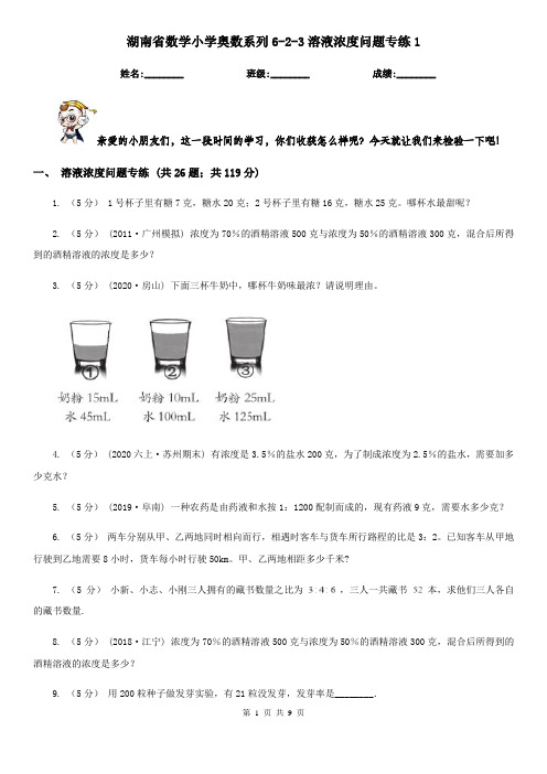 湖南省数学小学奥数系列6-2-3溶液浓度问题专练1