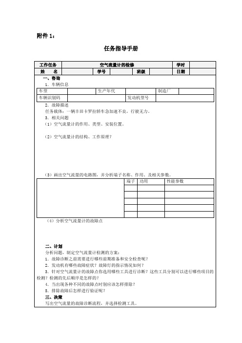 空气流量计的检修