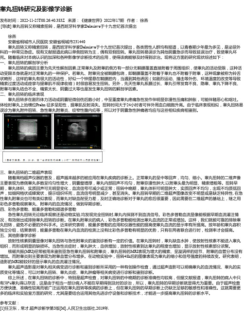 睾丸扭转研究及影像学诊断