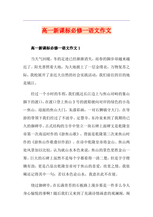 高一新课标必修一语文作文