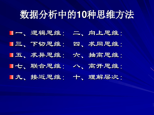 数据分析中的10种思维方法