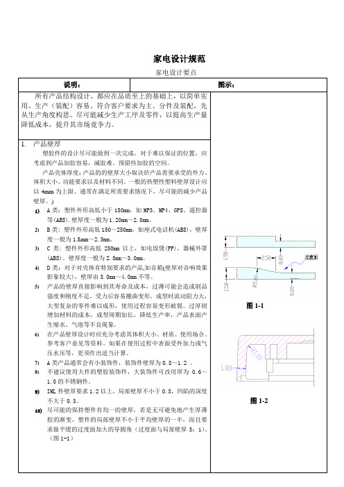 家电结构设计规范