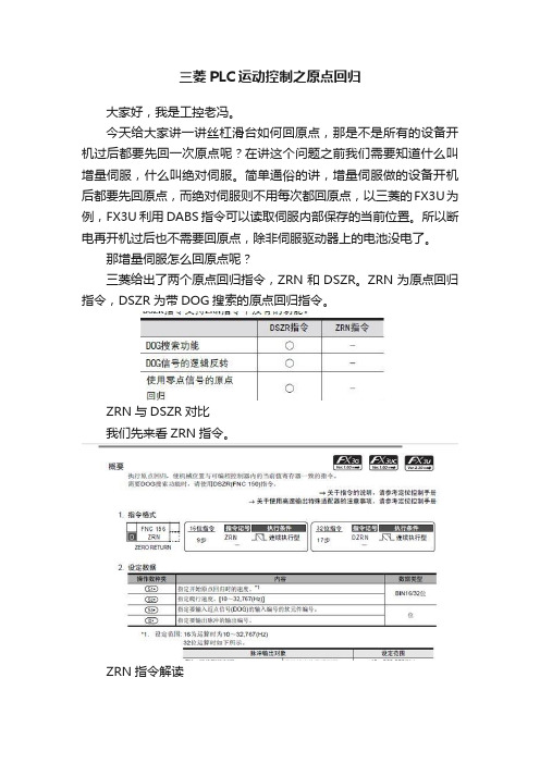 三菱PLC运动控制之原点回归