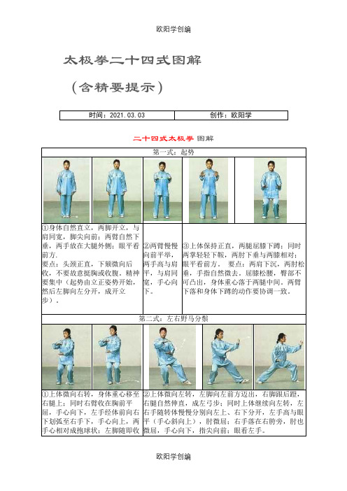 太极拳二十四式图解之欧阳学创编