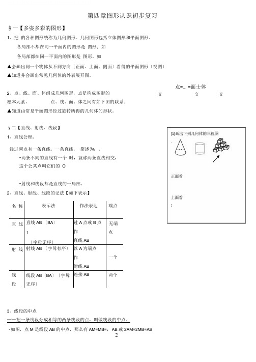 七年级数学上册第四章知识点练