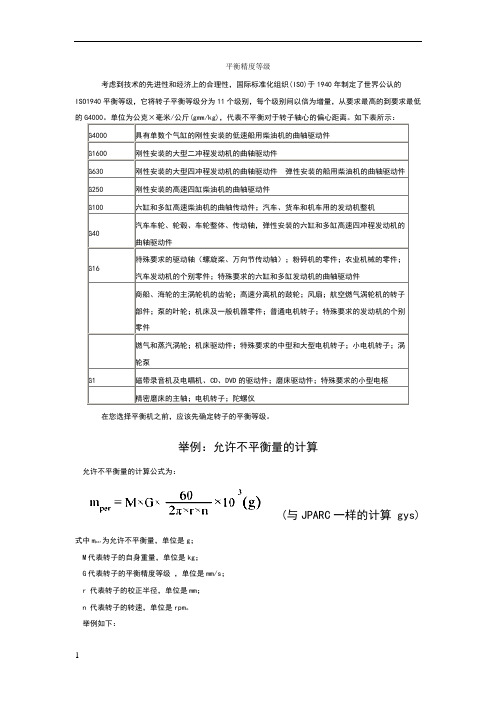 转子动平衡标准