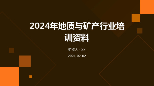 2024年地质与矿产行业培训资料