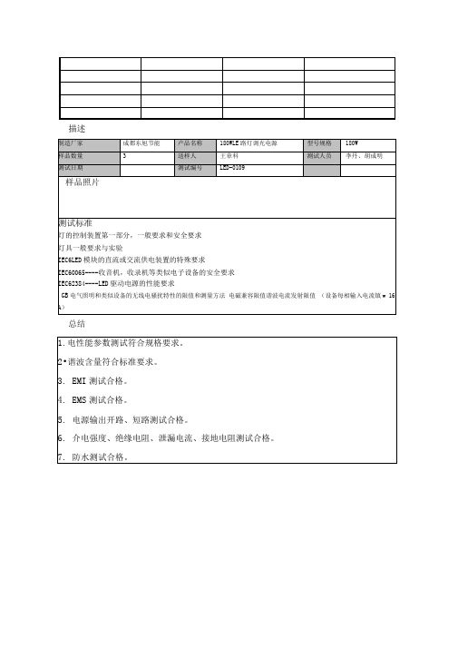 led180w电源测试报告