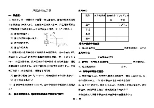 浮沉条件练习题