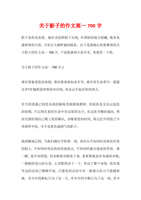 关于影子的作文高一700字