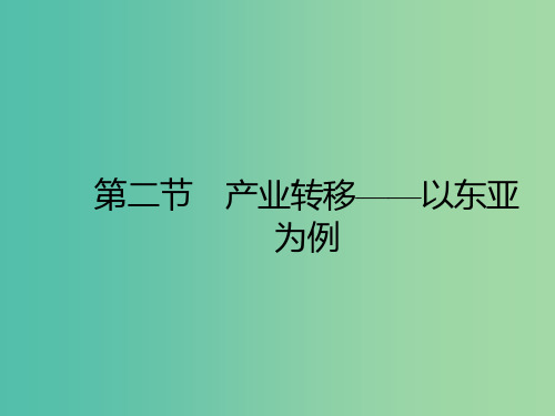 高中地理 5.2产业转移-以东亚为例课件 新人教版必修3