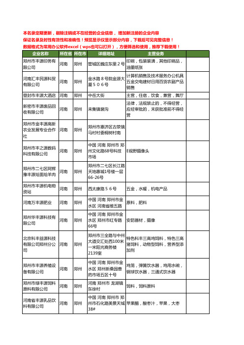 新版河南省郑州源丰工商企业公司商家名录名单联系方式大全60家