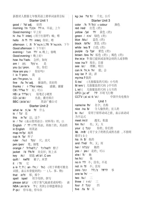 【精品】新版人教版七八年级英语单词表(带音标七-八年级)