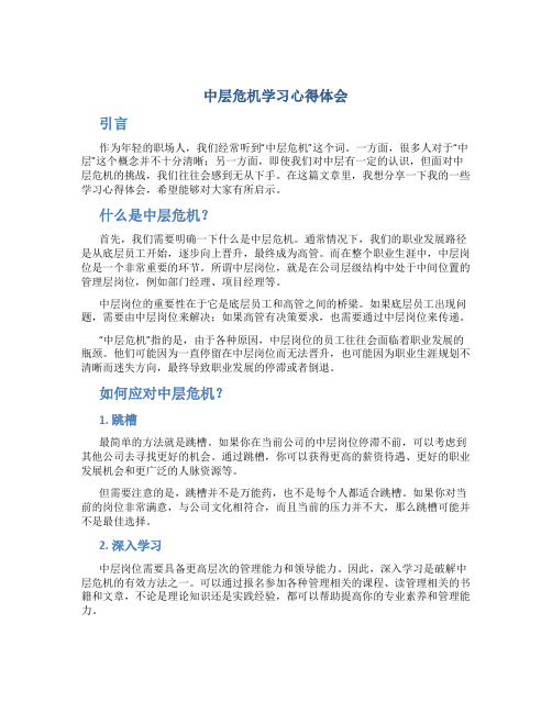 中层危机学习心得体会