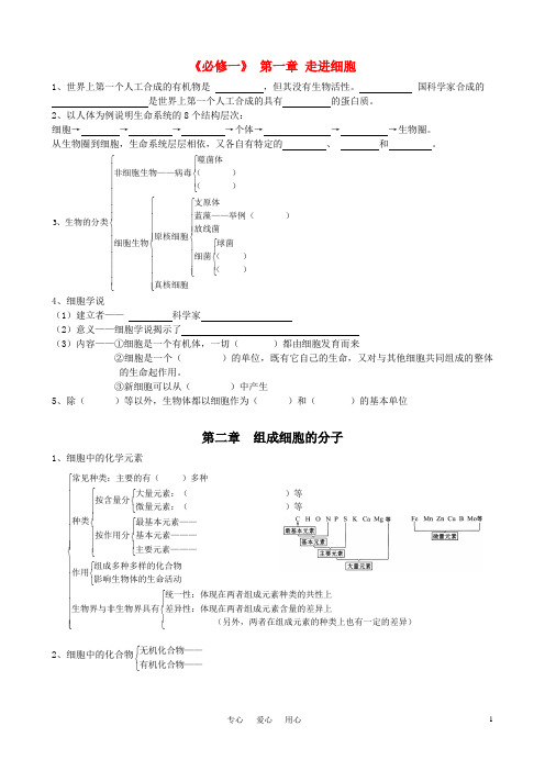 高考生物 知识点整理 新人教版必修1