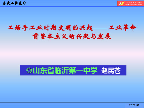 第10讲 工场手工业时期文明的兴起——工业革命前资本主义的兴起与发展