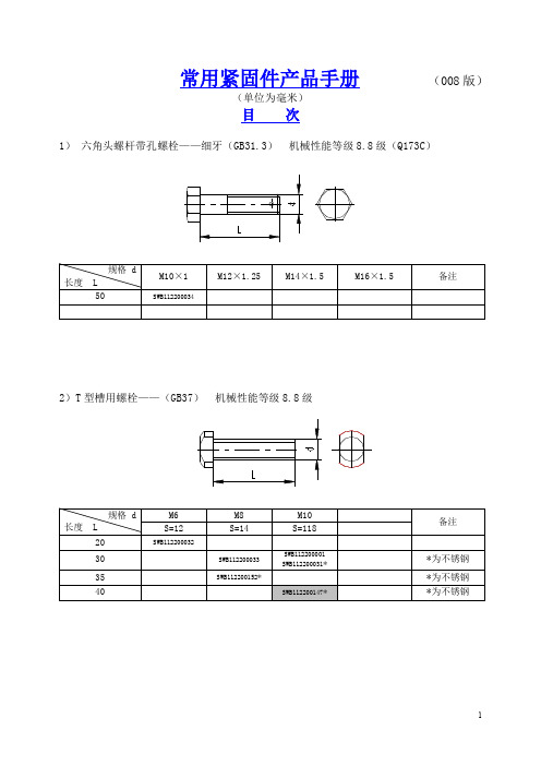 常用紧固件产品操作手册