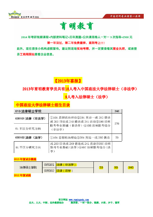 中国政法大学法律硕士专业保研考点解析-保研真题解析