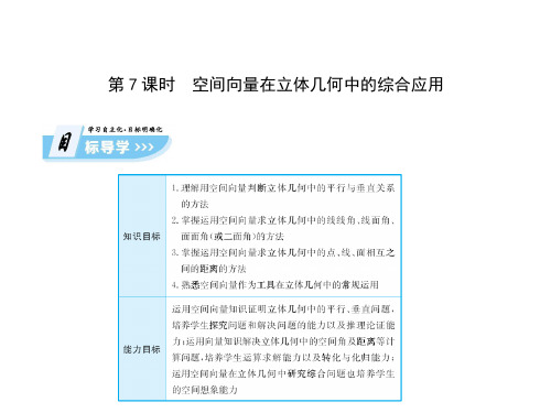 高二数学选修2-1课件第三章   空间向量与立体几何  第7课时   空间向量在立体几何中的综合应用