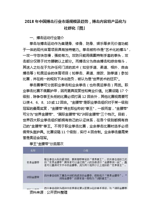 2018年中国搏击行业市场规模及趋势，搏击内容将产品化与社群化「图」