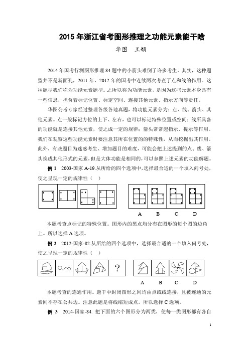 2015年浙江省考图形推理之功能元素能干啥