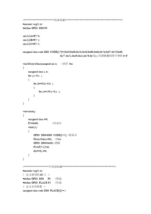 数码管动态显示数字