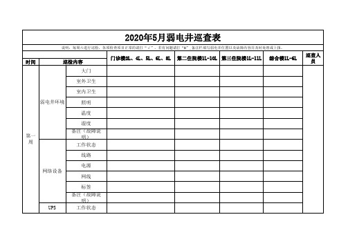 弱电井巡查表