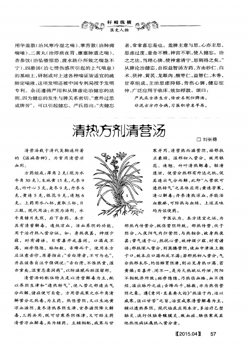 清热方剂清营汤