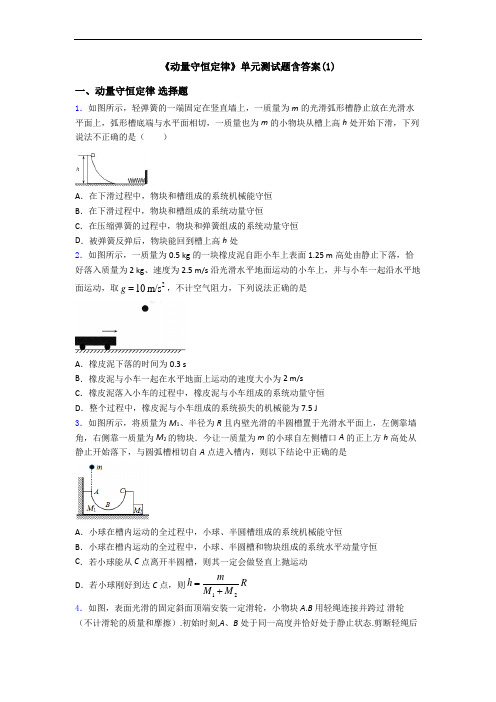 《动量守恒定律》单元测试题含答案(1)