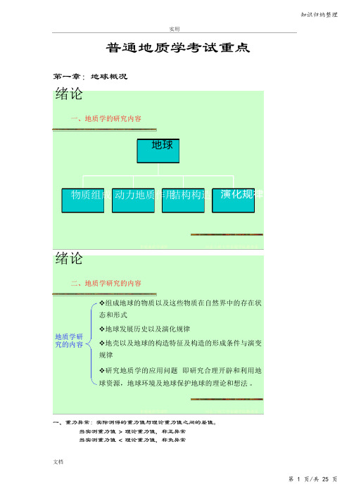 普通地质学考试重点-知识归纳整理